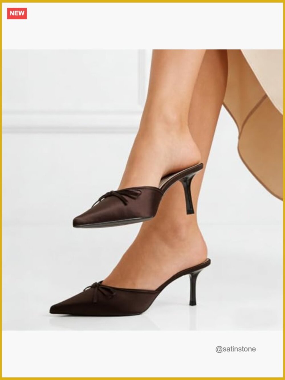 Kitten Heel Bow Mules for Women Slip On Backless Low Heel Pumps - Picture 3 of 7